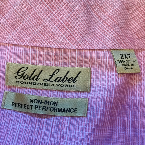 Roundtree & Yorke Performance Shirt 2XT Tall Man Perfect Performance - Picture 6 of 7